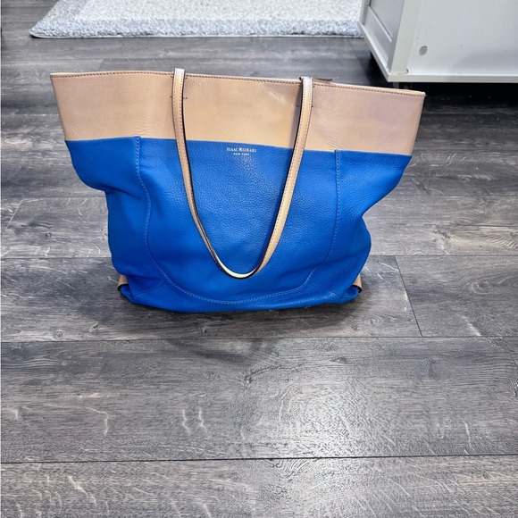 Isaac Mizrahi Handbags - Isaac Mizrahi Blue and Tan Tote Bag‎